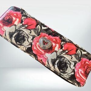 Brighton Madison Rose Floral Zip Jewelry Box NWOT